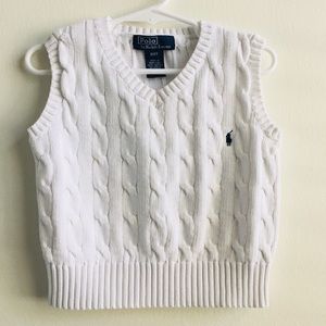 Polo Ralph Lauren Boy’s White Sweater Vest 2T